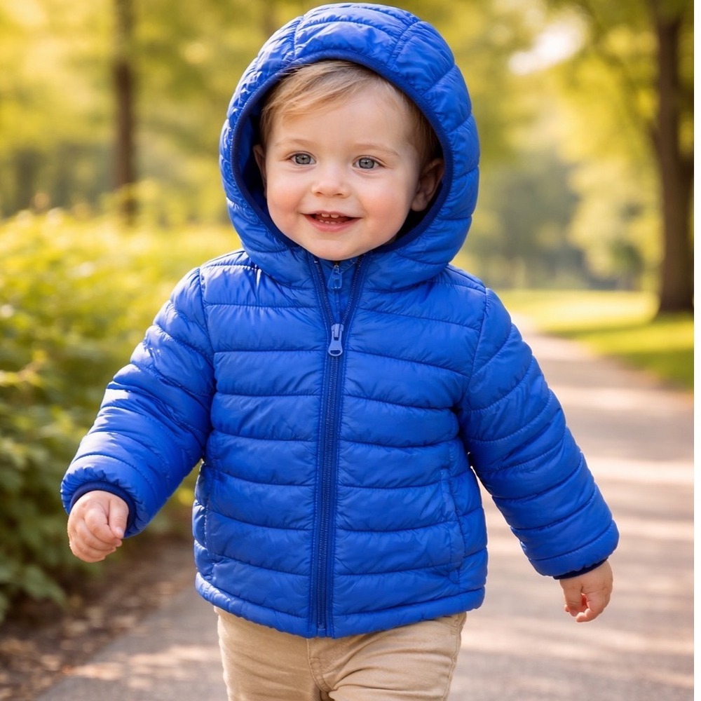 Baby‎ Gap Blue PrimaLoft Lightweight Puffer Jacket Hooded Coat 18-24 Months M2